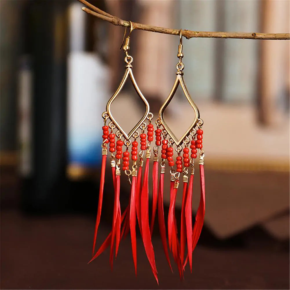 Tassels Feather Earrings