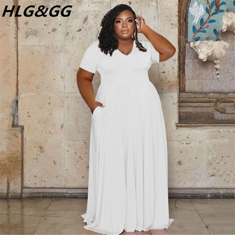 A-Line Long Plus Size Dress – Brianna's Market
